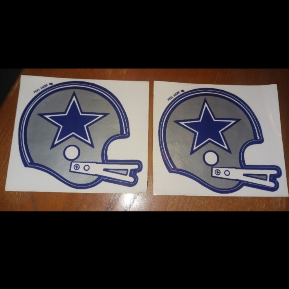 Vintage 1970s DALLAS COWBOYS Football Helmet Stickers / Decal NFL DEM BOYS